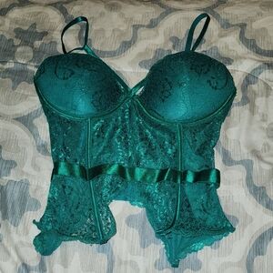 Elegant Lace Bustier in Teal